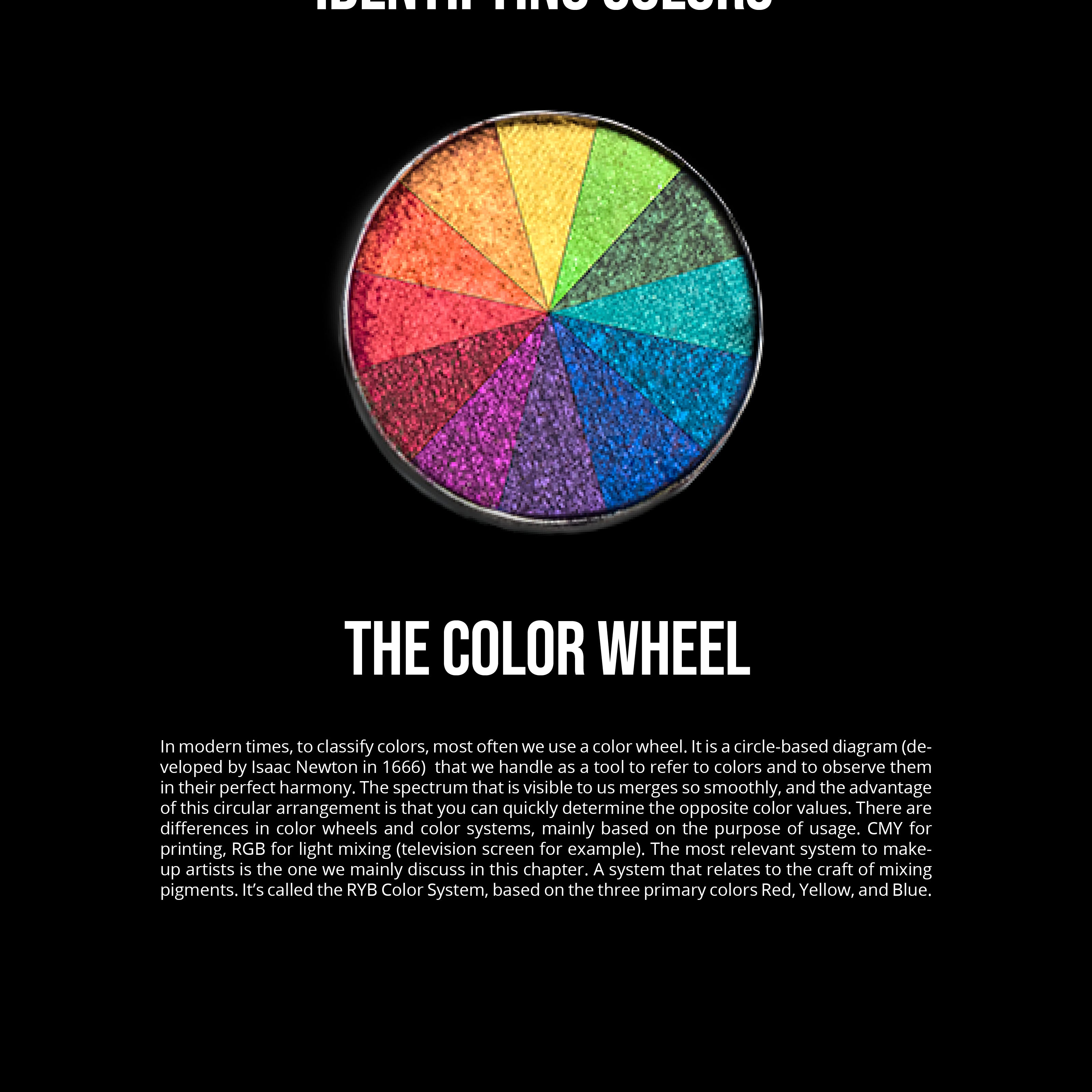 page of the Digital version of the face chart book by liza kondrevich  the color wheel
